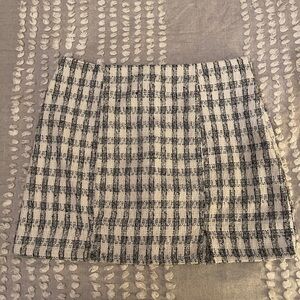Blue Rain Black and White Checkered Mini Skirt